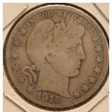1915-S Barber Silver Half Dollar G+