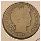 1904-O Barber Silver Half Dollar G+