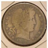 1909-O Barber Silver Half Dollar G+