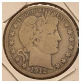 1912-D Barber Silver Half Dollar G+