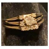 14K white gold diamond wedding set