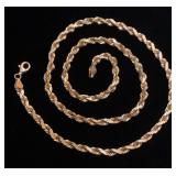 10K yellow gold solid rope chain