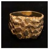 14K yellow gold nugget ring