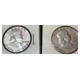 1949 Franklin Silver Half Dollars