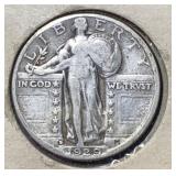 1929-D Walking Liberty Silver Quarter (F)