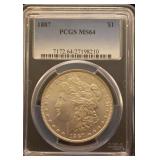 1887 Morgan Silver Dollar MS-64 PCGS
