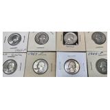 (8) Washington Silver Quarters