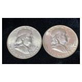 1951 P & D Franklin Silver Half Dollars