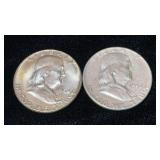1952 Franklin Silver Half Dollars