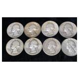 (8) Washington Silver Quarters