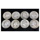 (8) Washington Silver Quarters