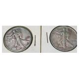 1942 & 1943-S Walking Liberty Silver Half Dollars