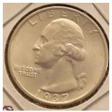 1937-S Washington Silver Quarter MS-66