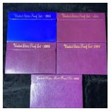 1983, 1984, 1985, 1987 & 1988 US Proof Sets