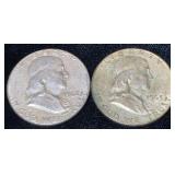 1962 & 1962-D Franklin Silver Half Dollars