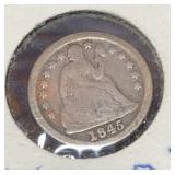 1845 Seated Liberty Silver Dime