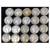 (20) Mercury Silver Dimes