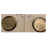 1916 & 1935-D Buffalo Nickels AU