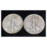 1940-S & 1946 Walking Liberty Silver Half Dollars