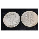 1918 & 1939 Walking Liberty Silver Half Dollars