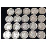 (20) Silver Roosevelt Dimes