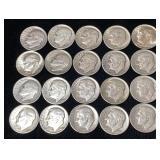 (20) Silver Roosevelt Dimes