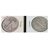 1933-S & 1936 Walking Liberty Silver Half Dollars