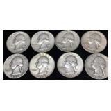 (8) Washington Silver Quarters
