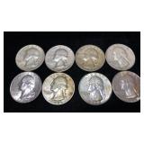(8) Washington Silver Quarters