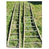 Vintage Wooden Extension Ladder