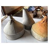 Galvanized Vintage Steel Farm Funnels