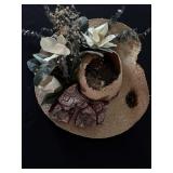 Bird in Nest Hat Floral Hanging