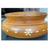 VTG Wood Inlaid Fruit Bowl