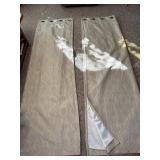 Lined Geometric Pattern Pair of Drapes