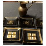 Versace Gala Smoky Glass/Gold Trim Ashtray/Trinket