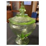 VTG Uranium Depression Glass Candy Dish