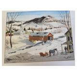 VTG Berkshire Country Watercolor by Leo Blake