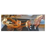 Rare Blue Ribbon Ranch Remote Horse & Wagon