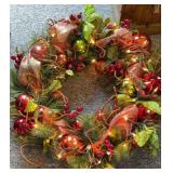 Outside Lighted Christmas Wreaths (2)