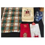 Christmas Tablecloth, Towels & Kleenex Cover