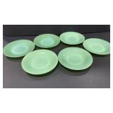 6- Vtg Fire King Jadite (Jane Ray) Saucers