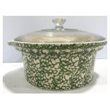 Roseville Pottery Henn Green Spongeware