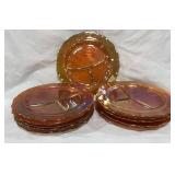 (11) Federal Normandie Marigold Divided Plates