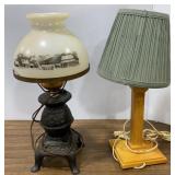 Cast Iron Vanity Lamp w/ Milkglass Shade