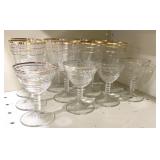 MCM Gold Rim Stemware