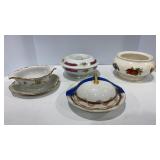 Hand Painted Butter, Gravy & Serving Dishes