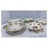 Antique Hand Painted Serving Dishes