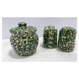 Roseville Pottery Henn Green Spongeware