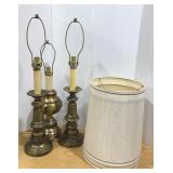 Vtg Brass-Plated Lamps