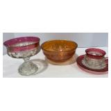 Kings Crown Thumb Print & Amber Bowl